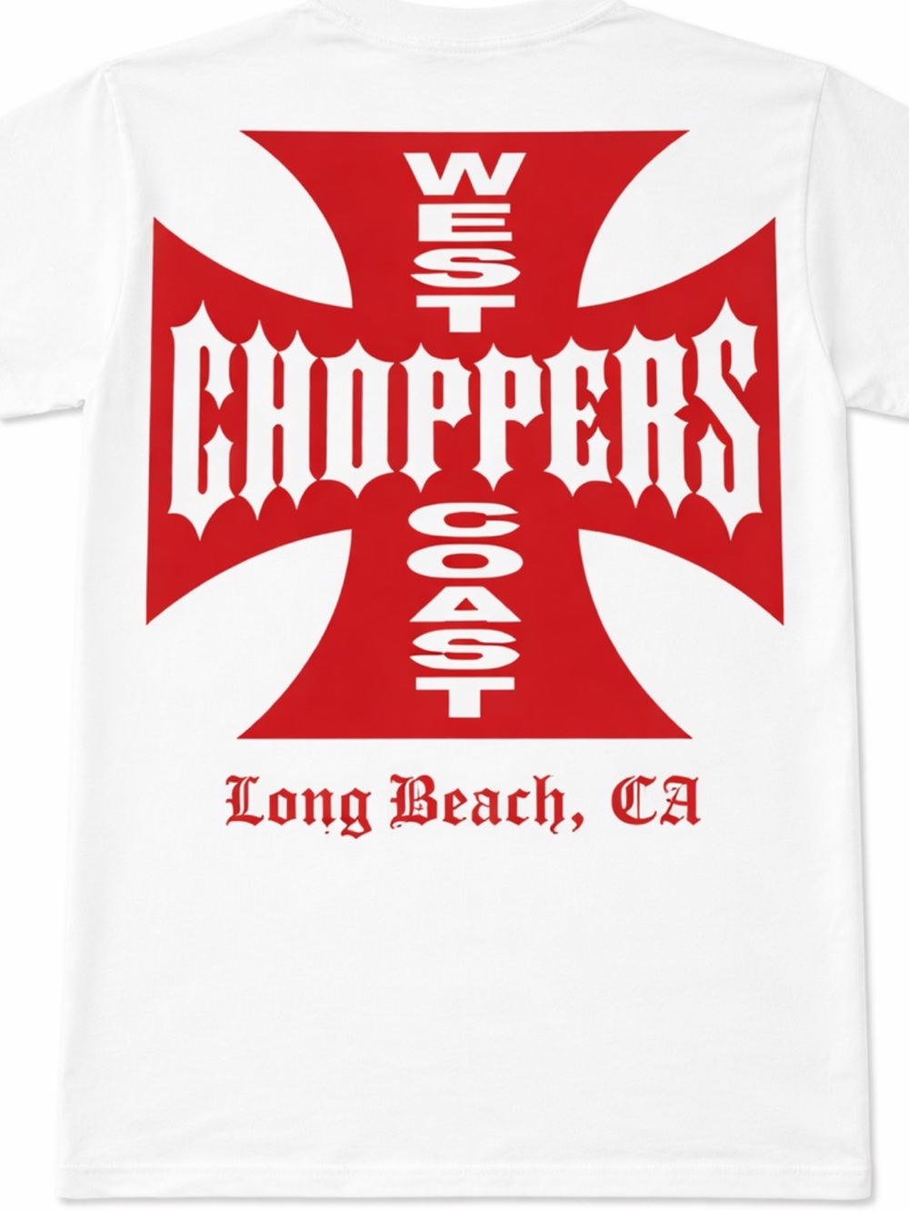 West Coast Choppers Short-Sleeve Tee in White with Red Graphic New Vintage med